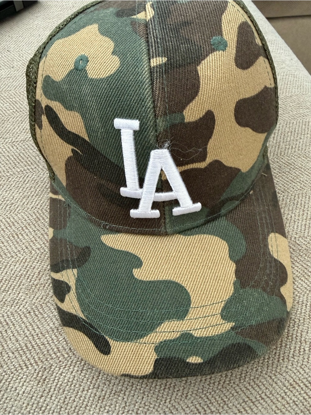 Camouflage LA Logo Baseball Cap - White Embroidered Logo